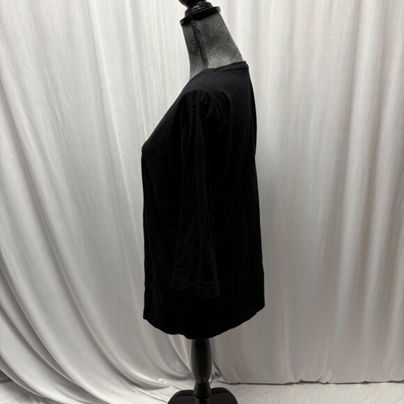 Live and Tell BINGO BITCHES Womens Top Size XL 3/4 Sleeve Black V-Neck Shirt - Picture 2 of 7